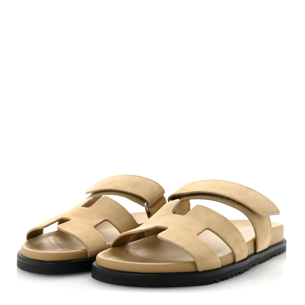 Suede Goatskin Womens Chypre Sandals 38 Beige Sable wholesalehk.shop