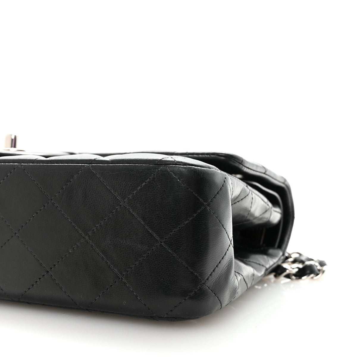 Lambskin Quilted Medium Double Flap Black wholesalehk.shop