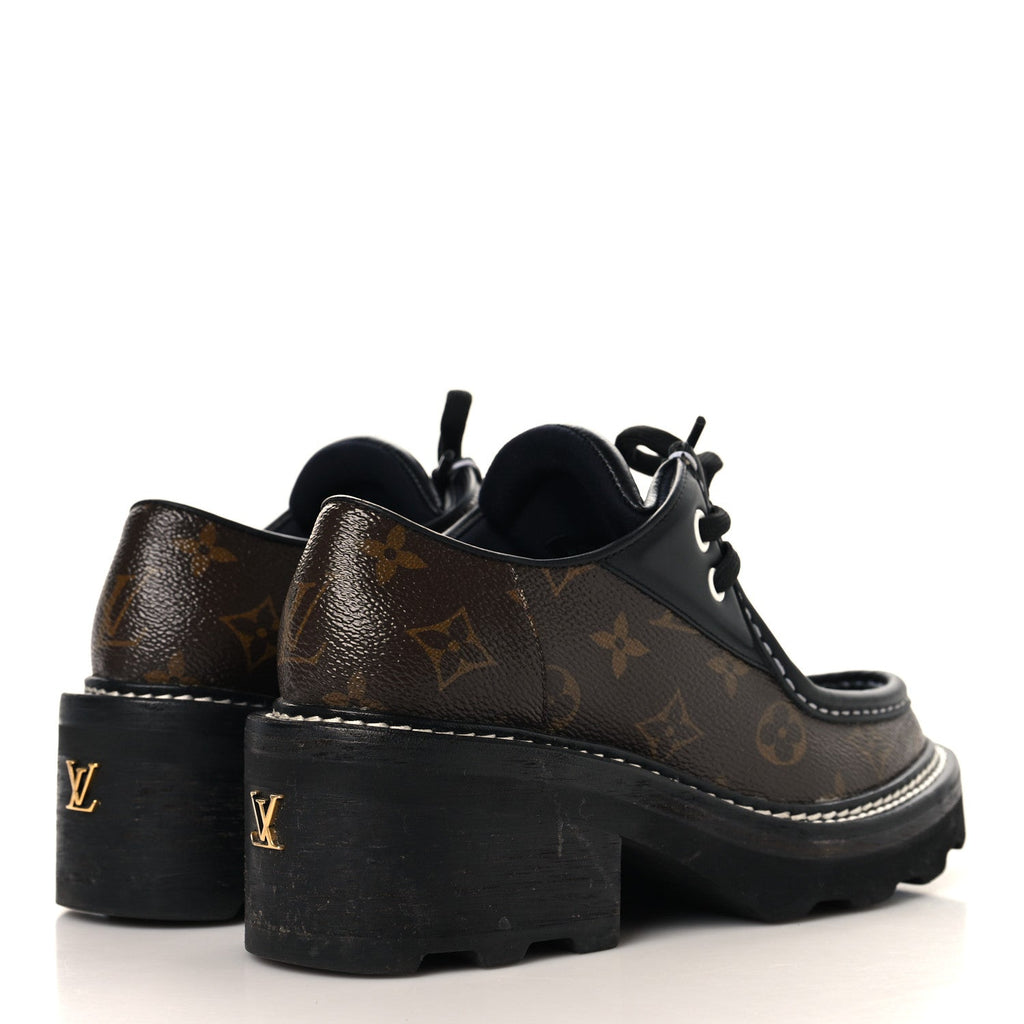Monogram Calfskin Beaubourg Platform Derby Shoes 36 Brown £¨ Direct shipment via from wholesalehk.shop