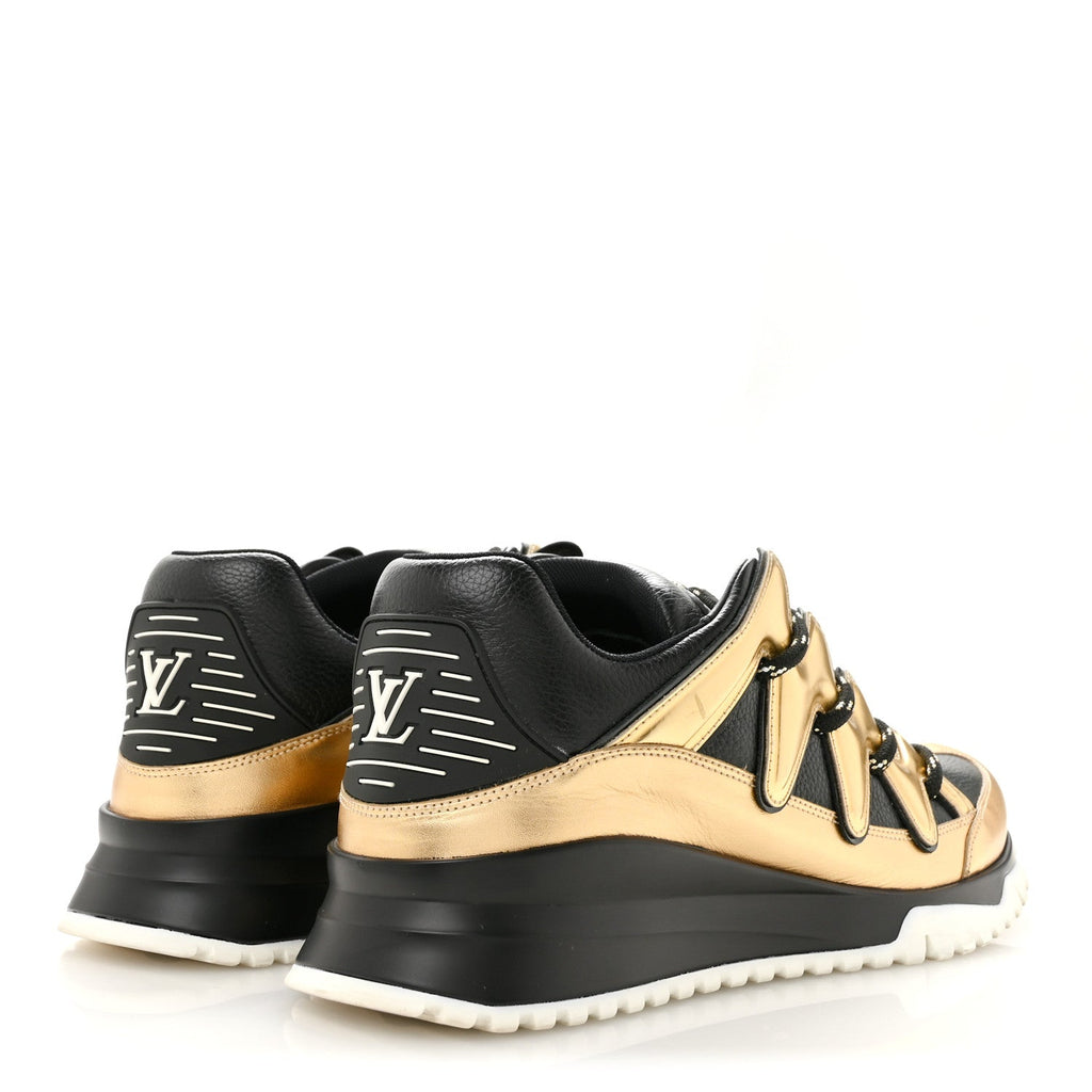 Calfskin Mens Zig Zag Sneakers 8 Black Gold £¨ Direct shipment via from wholesalehk.shop