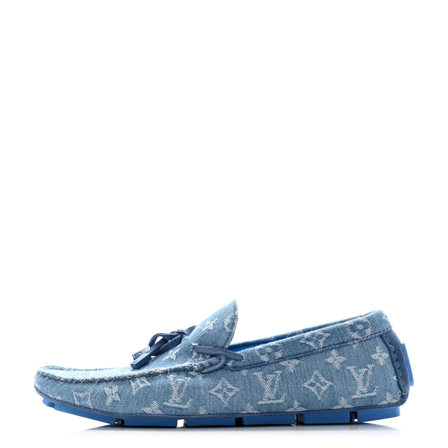 Monogram Denim Mens Driver Moccasin Loafers 8 Blue £¨ Direct shipment via from wholesalehk.shop