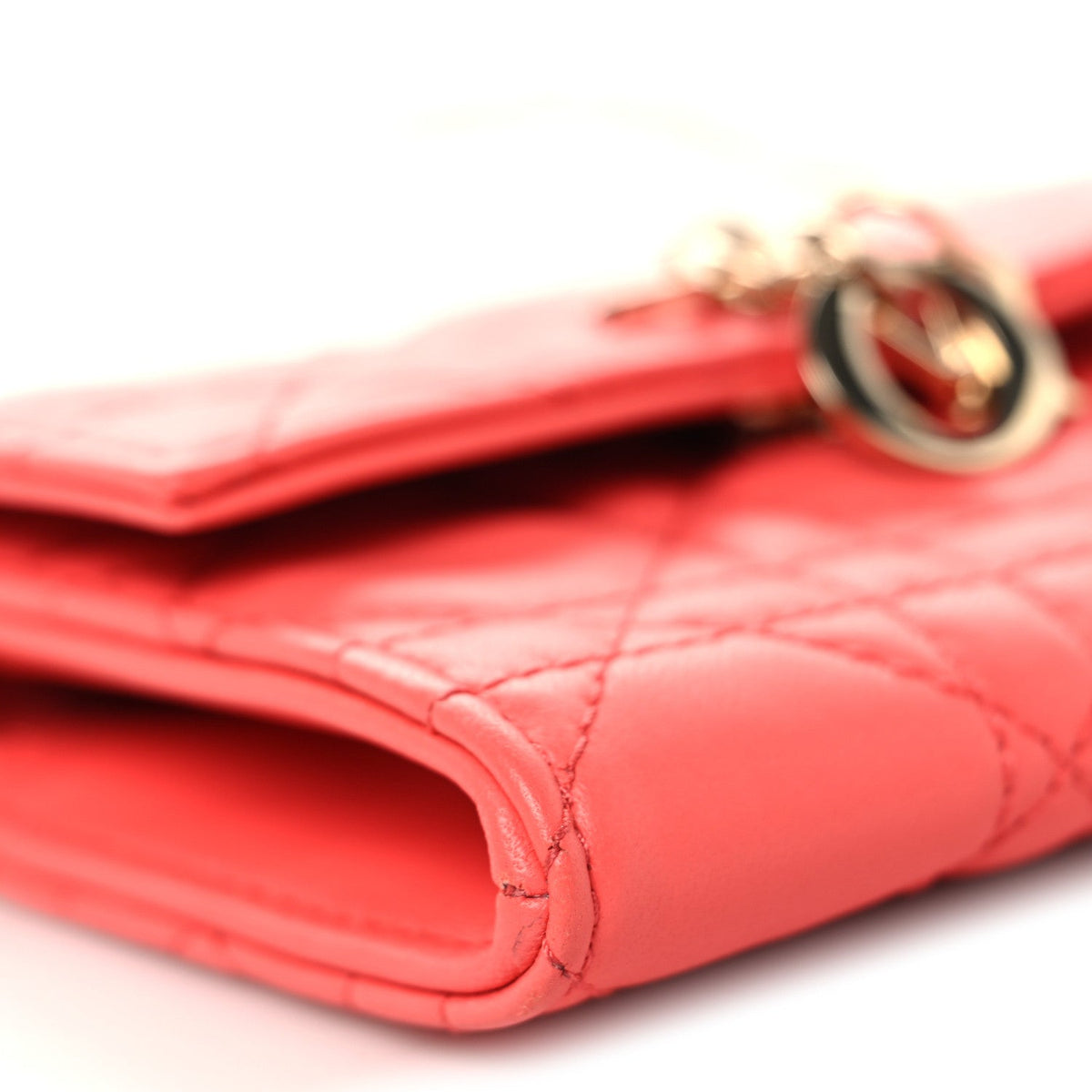 Lambskin Cannage Miss Dior Glycine Wallet on Chain Pink wholesalehk.shop