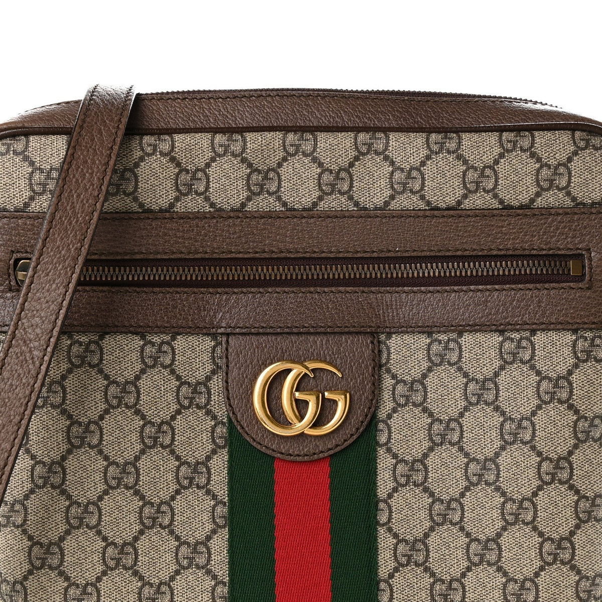 GG Supreme Monogram Web Medium Ophidia Messenger Bag Brown wholesalehk.shop