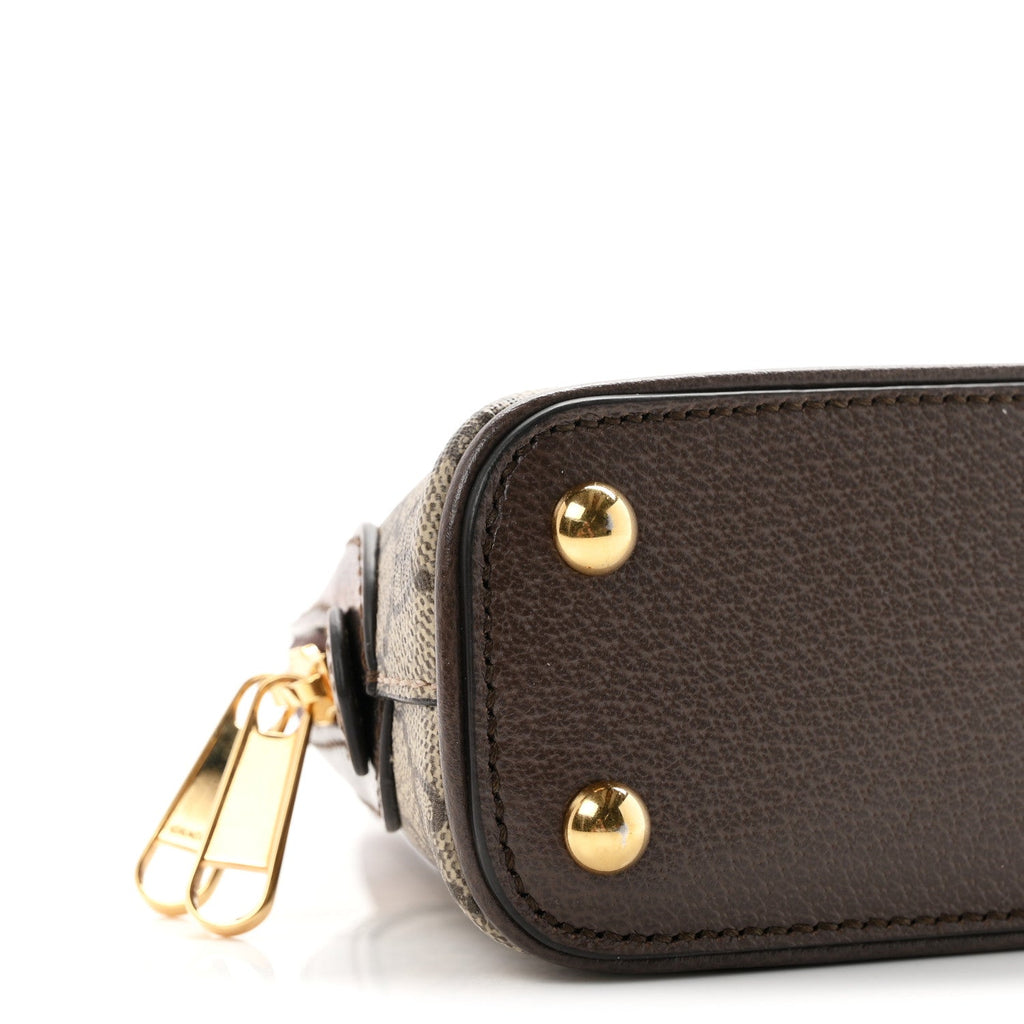 GG Supreme Monogram Textured Dollar Calfskin Web Medium Ophidia Top Handle Bowler Bag Beige Ebony New Acero wholesalehk.shop