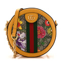 GG Supreme Monogram Flora Web Mini Ophidia Round Shoulder Bag Beige Multicolor Crop wholesalehk.shop