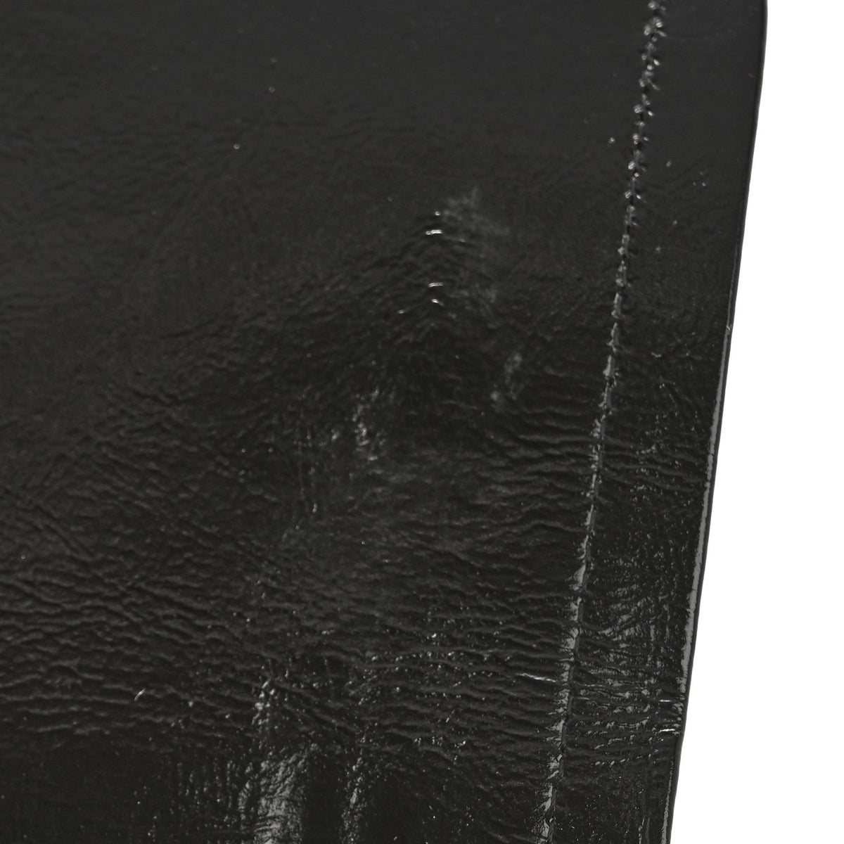 Shiny Crumpled Calfskin Quilted Jumbo Double Flap So Black wholesalehk.shop