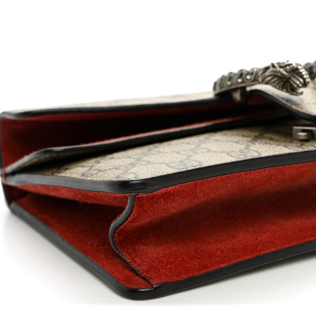 GG Supreme Monogram Suede Crystal Small Dionysus Shoulder Bag Beige Ebony Vulcanic Red wholesalehk.shop