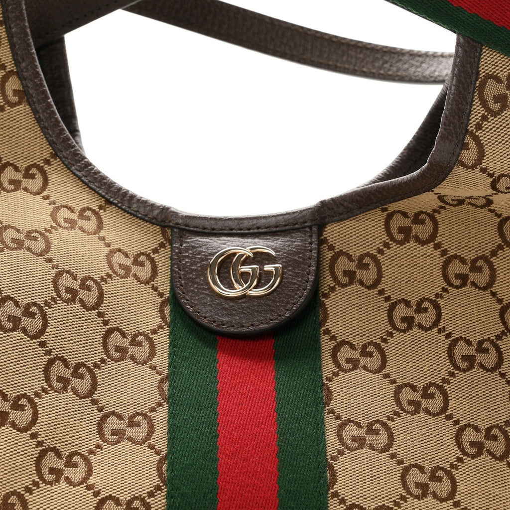 Monogram Web Small Giglio Tote Beige Dark Brown wholesalehk.shop