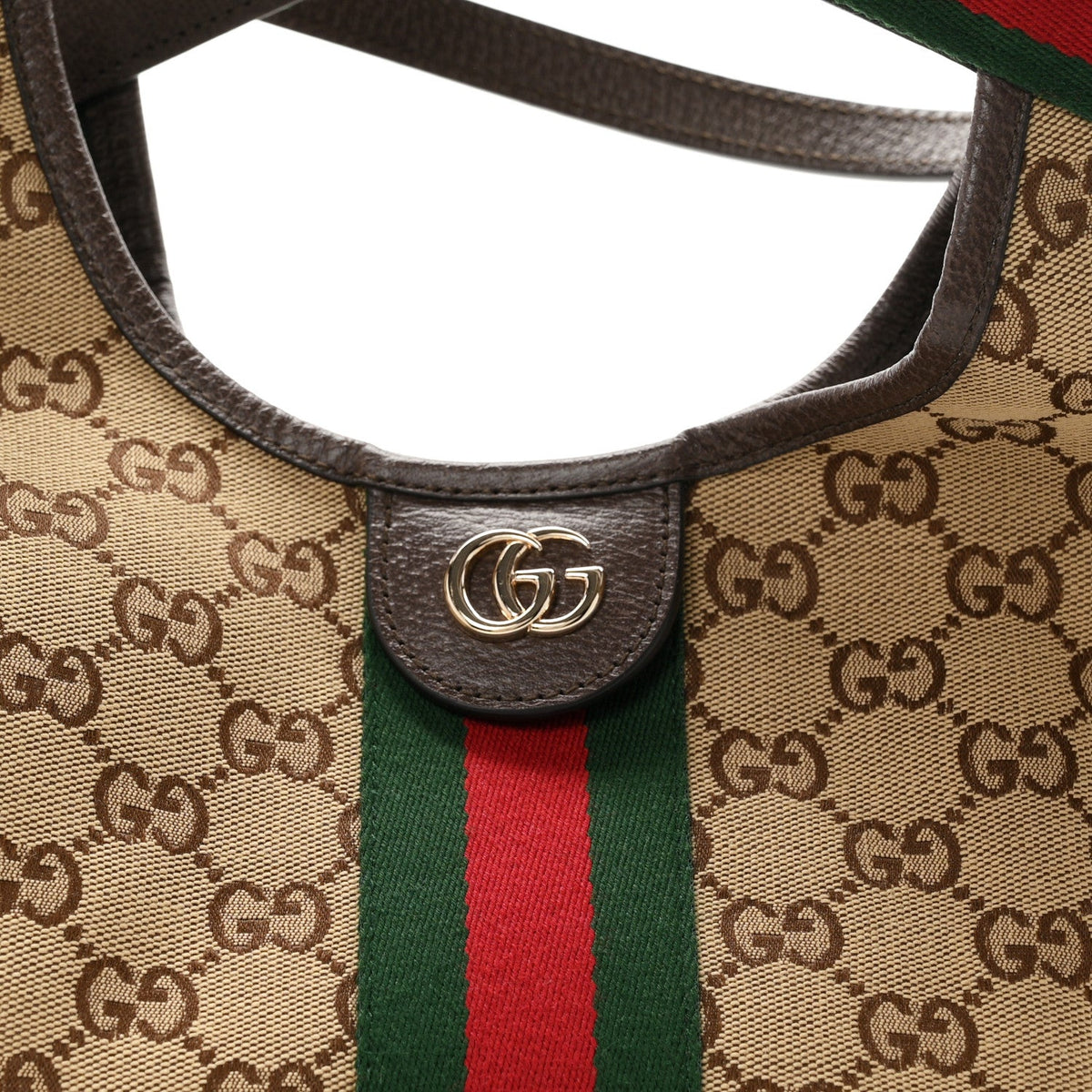 Monogram Web Small Giglio Tote Beige Dark Brown wholesalehk.shop
