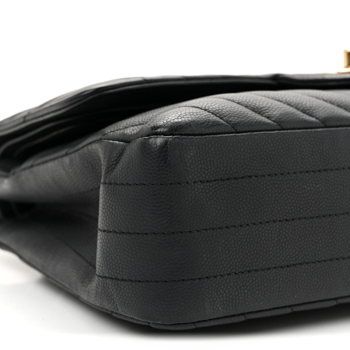 Matte Caviar Chevron Quilted Medium Double Flap Black wholesalehk.shop