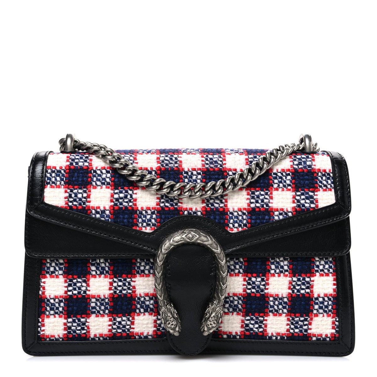 Vintage Tweed Check Small Dionysus Shoulder Bag White Hibiscus Red Marine wholesalehk.shop