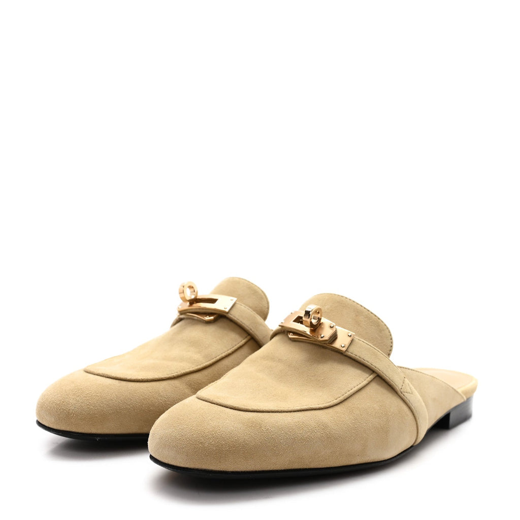 Suede Goatskin Oz Mules 37 Beige Sable wholesalehk.shop