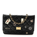 Aged Calfskin Lucky Charms Casino 2.55 Reissue Wallet on Chain WOC Black wholesalehk.shop