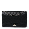 Caviar Quilted Maxi Double Flap Black wholesalehk.shop