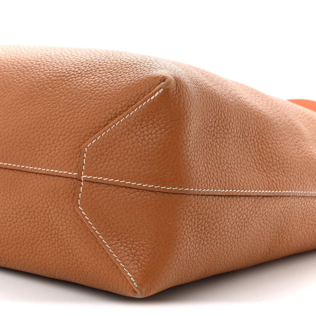 Taurillon Clemence Double Sens 45 Reversible Tote Orange Gold £¨ Direct shipment via from wholesalehk.shop