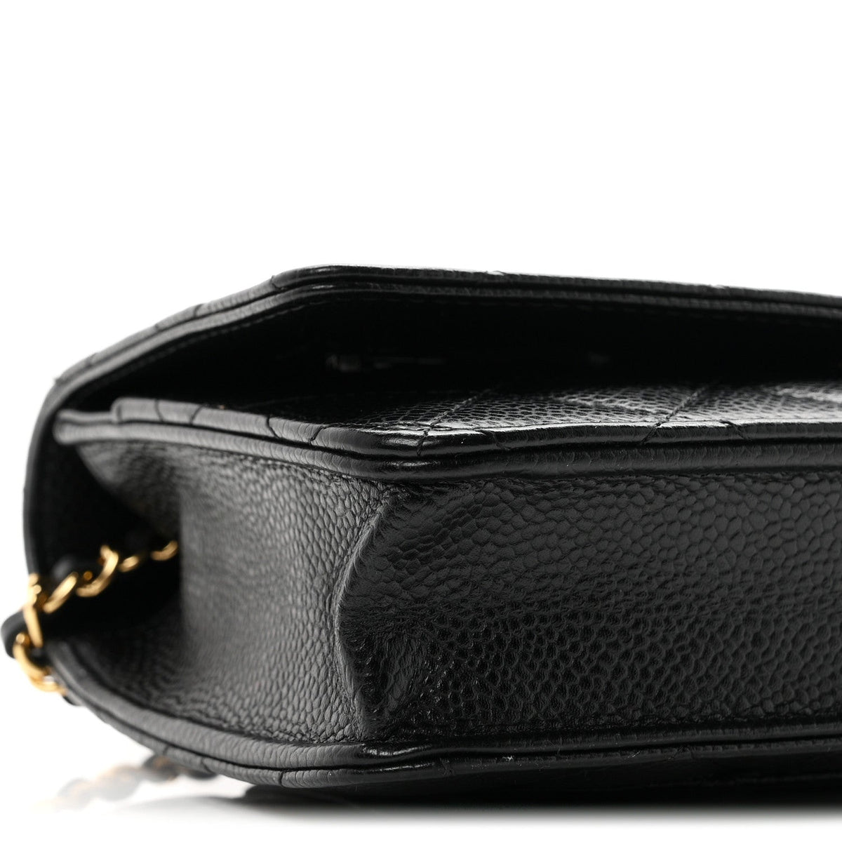 Caviar Quilted Wallet on Chain WOC Black wholesalehk.shop