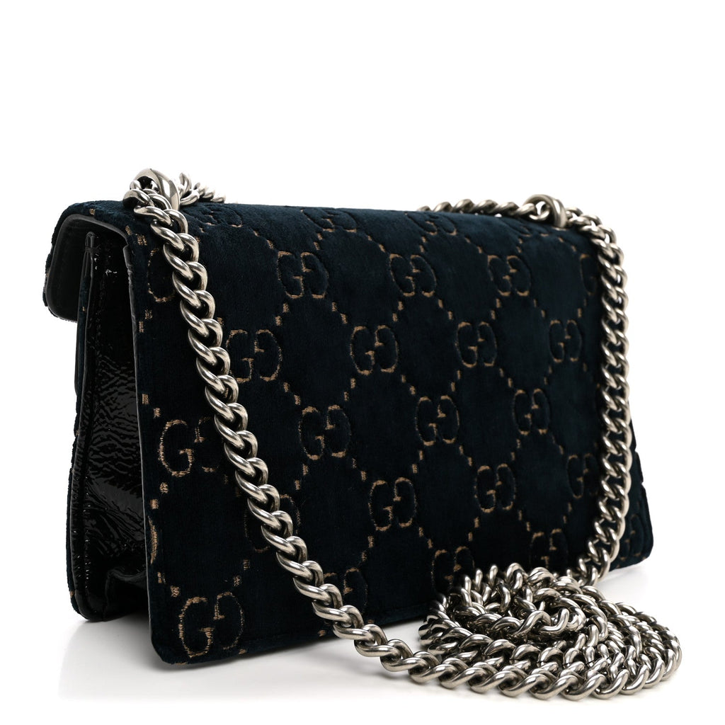 Velvet Skipper Crystal GG Monogram Small Dionysus Shoulder Bag Blue Beige Black wholesalehk.shop