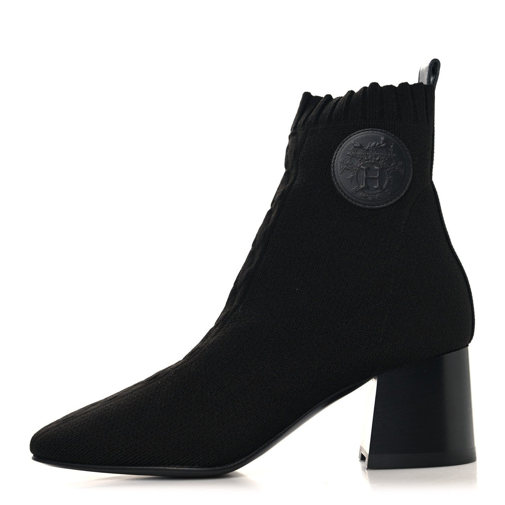 Knit Calfskin Jenna 60 Ankle Boots 36 Black wholesalehk.shop