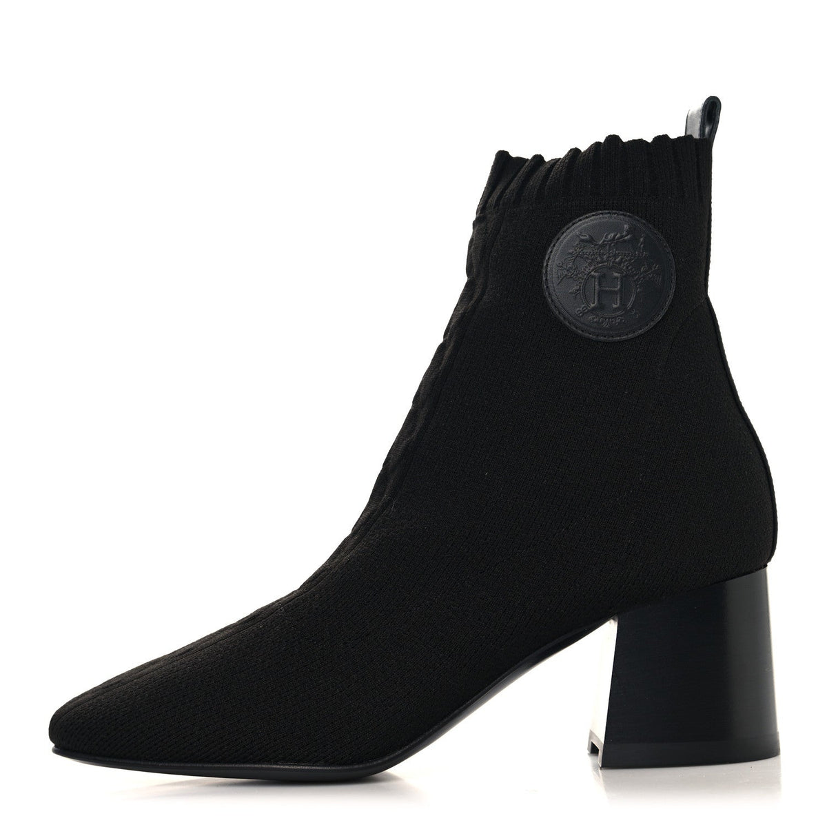 Knit Calfskin Jenna 60 Ankle Boots 36 Black wholesalehk.shop