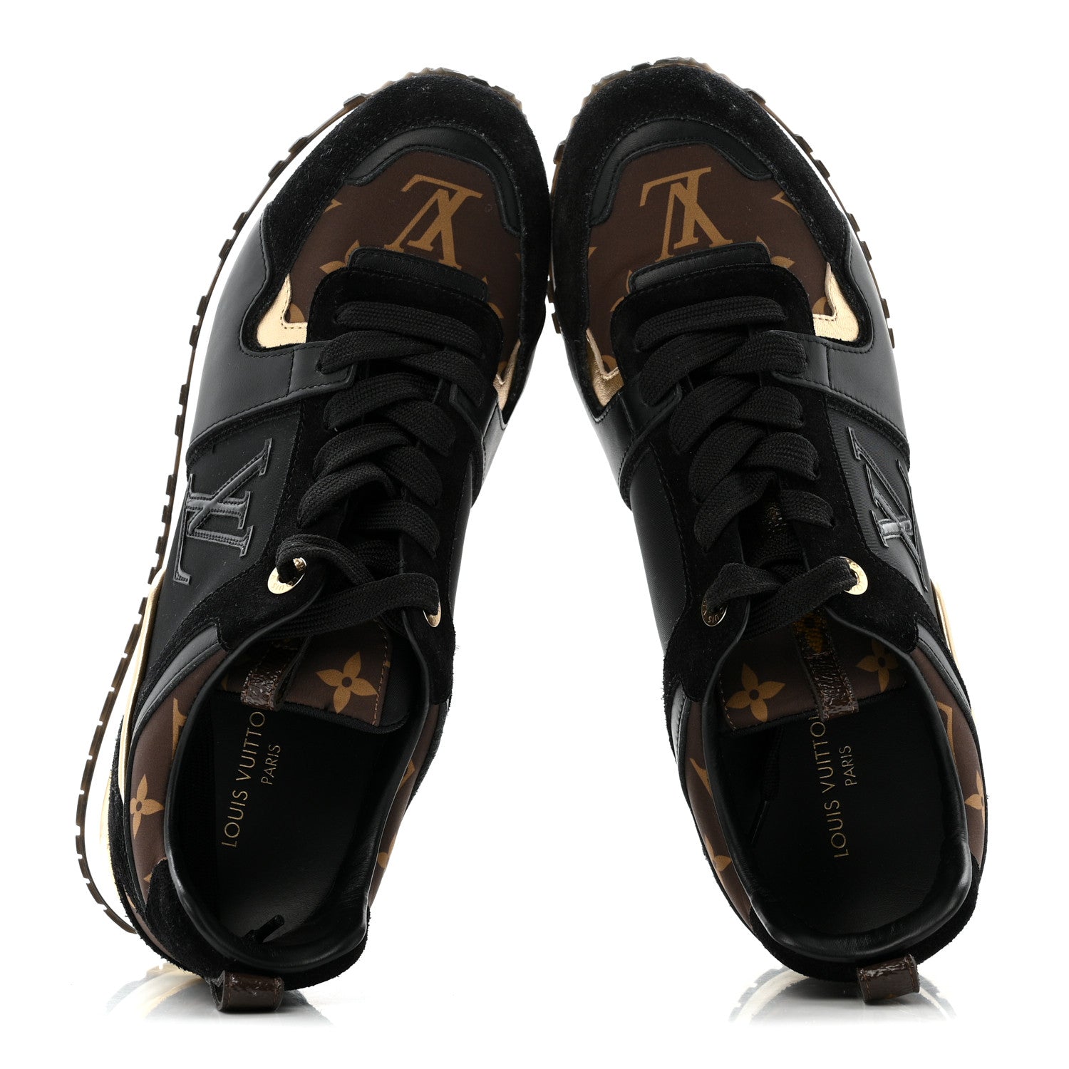 Suede Calfskin Recycled Monogram Nylon Run Away Sneakers 39 Black £¨ Direct shipment via from wholesalehk.shop