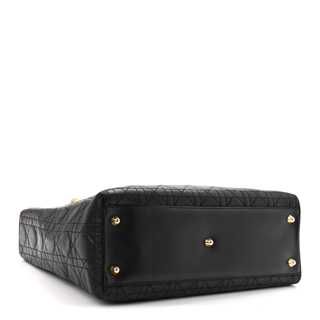 Lambskin Cannage Large Lady Dior Black wholesalehk.shop