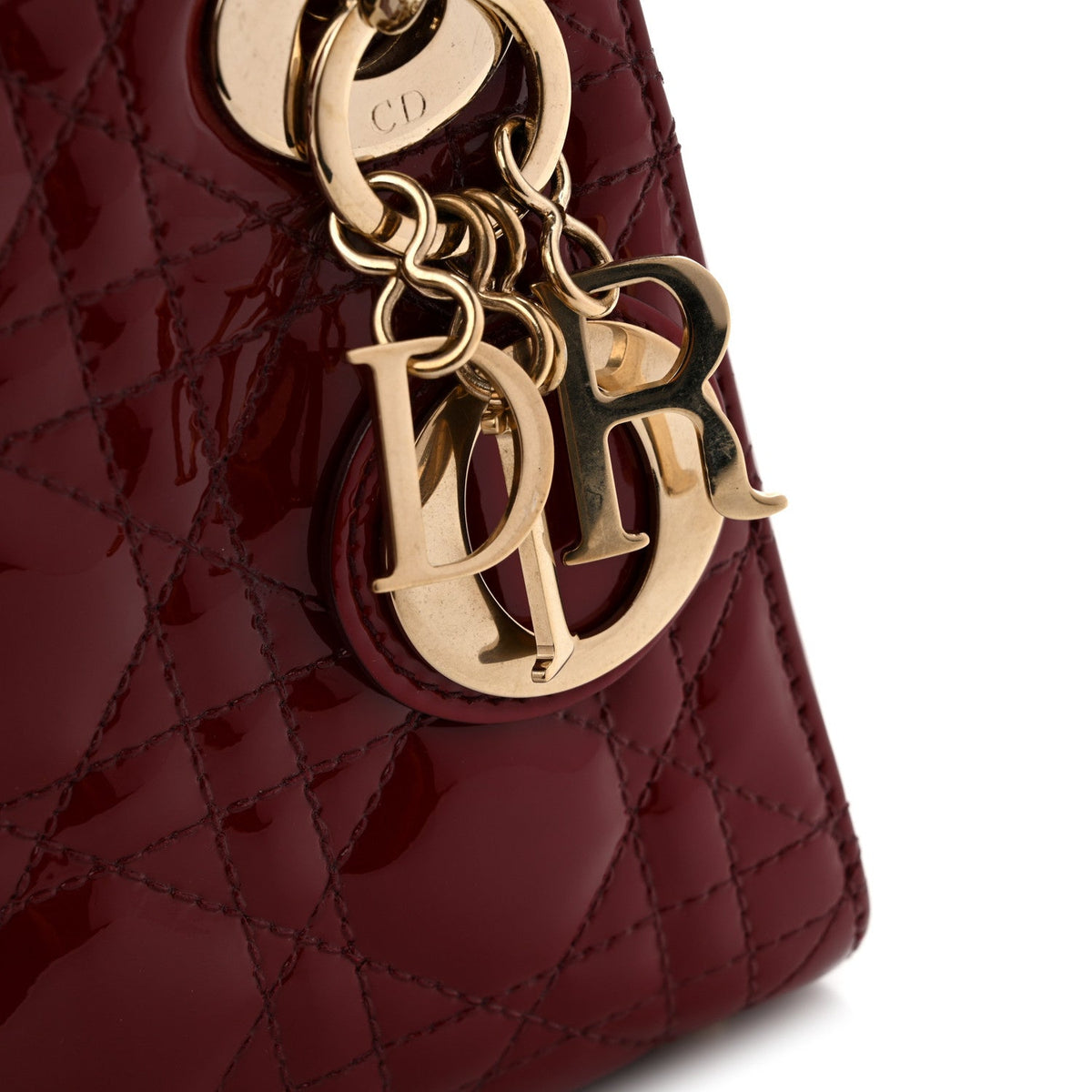 Patent Cannage Mini Lady Dior Red wholesalehk.shop