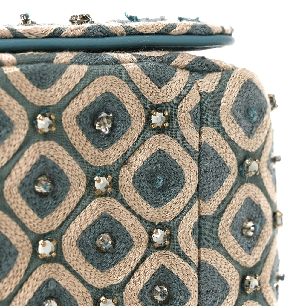 Calfskin Strass Embroidered Small Caro Bag Blue wholesalehk.shop