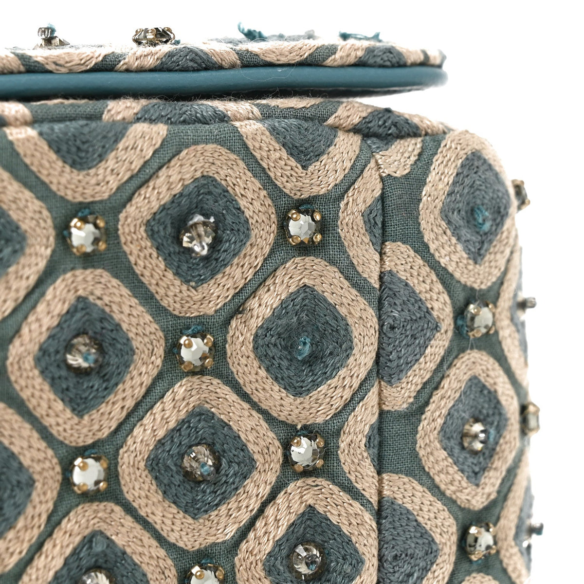 Calfskin Strass Embroidered Small Caro Bag Blue wholesalehk.shop