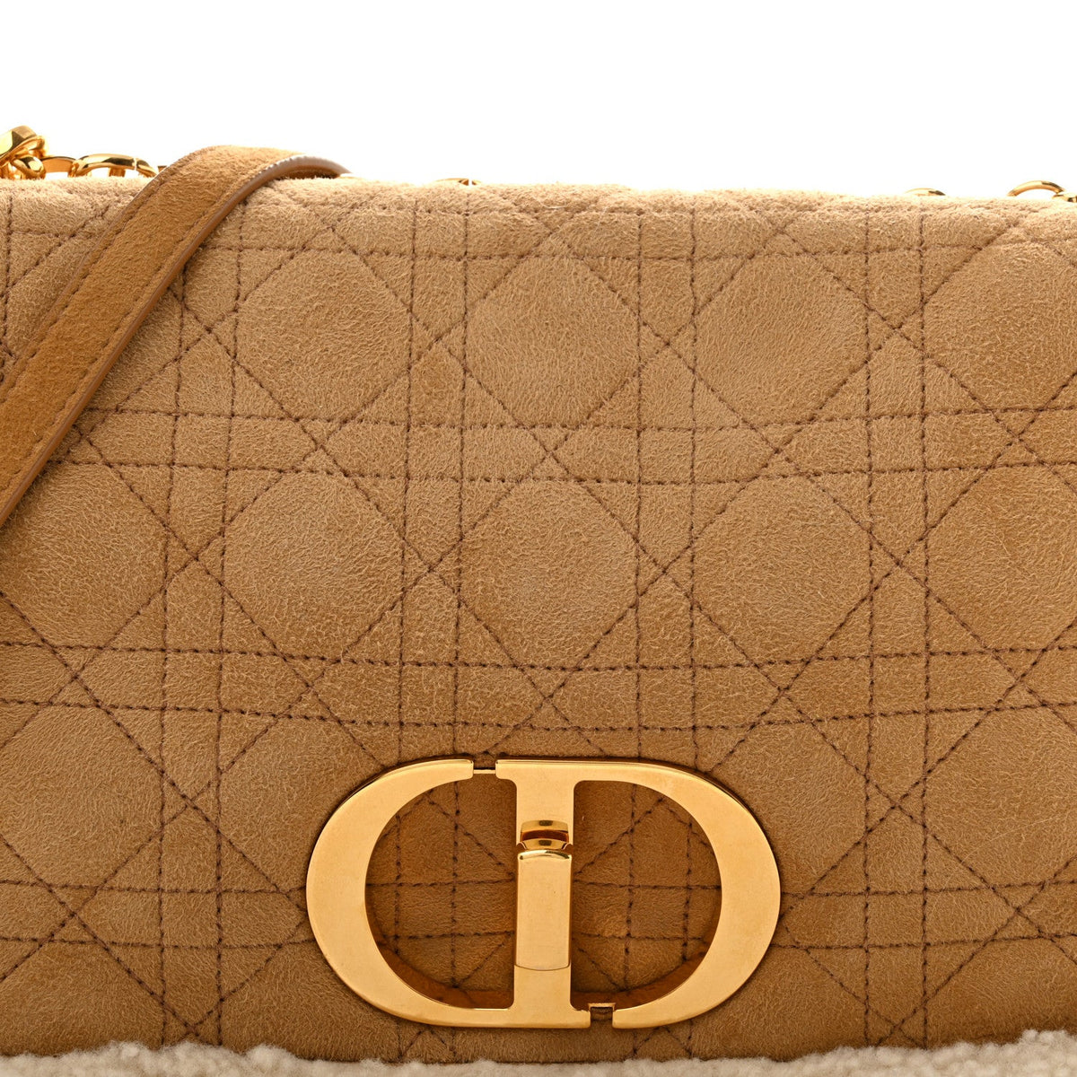 Shearling Cannage Large Caro Bag Camel wholesalehk.shop