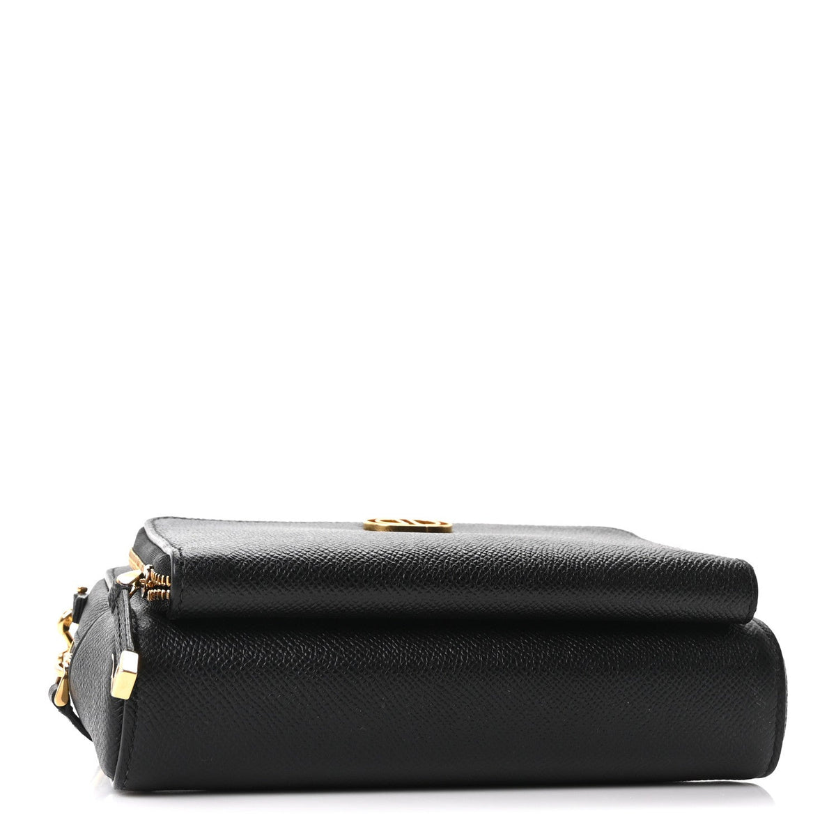 Grained Calfskin Caro Double Pouch Black wholesalehk.shop