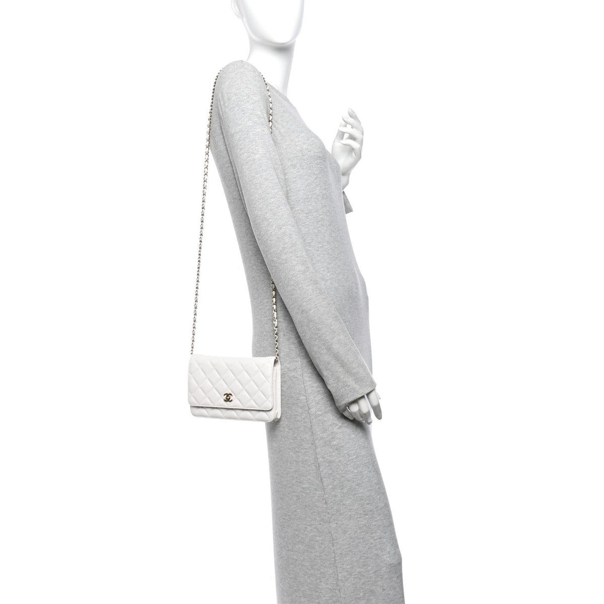 Caviar Quilted CC Turnlock Wallet On Chain WOC White wholesalehk.shop