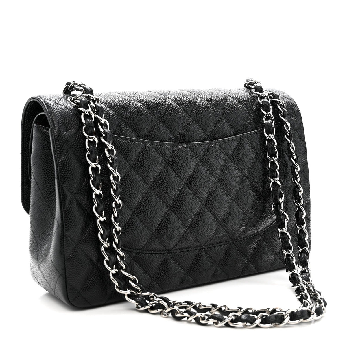 Caviar Quilted Jumbo Double Flap Black wholesalehk.shop