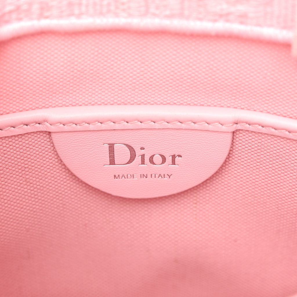 Cotton Toile De Jouy Oblique Embroidered Dior Medaillon Mini Book Tote With Strap Soupir Pink White £¨ Direct shipment via from wholesalehk.shop