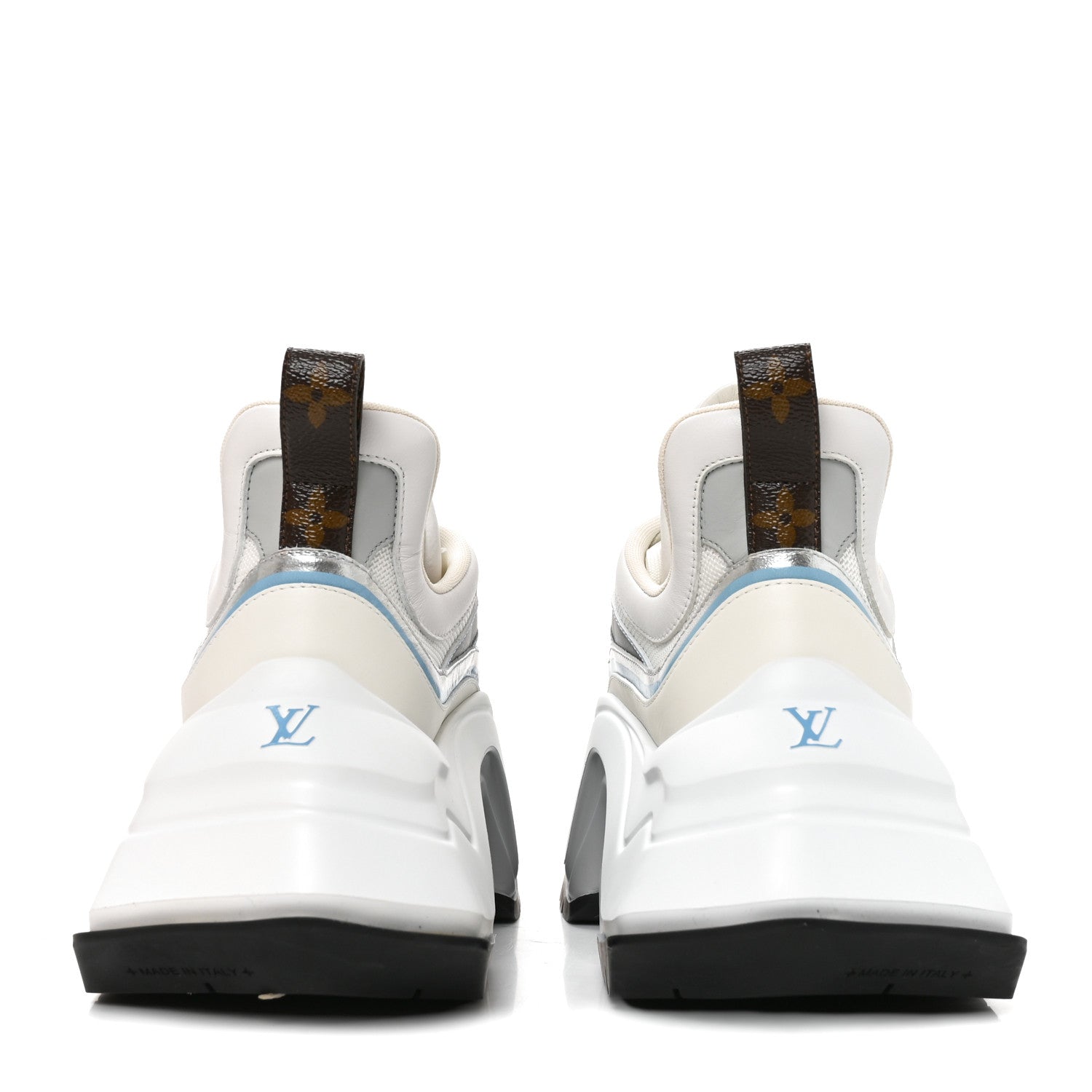 Calfskin Technical Nylon LV Archlight Sneakers 38 White Blue Gris £¨ Direct shipment via from wholesalehk.shop