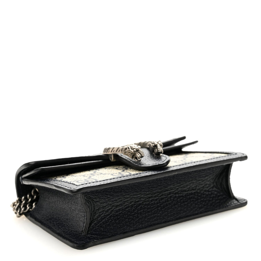 GG Supreme Monogram Textured Dollar Calfskin Super Mini Dionysus Shoulder Bag Beige Blue wholesalehk.shop