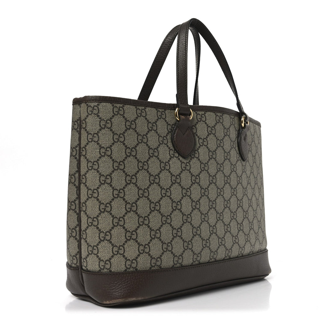GG Supreme Monogram Textured Calfskin Small Ophidia Shoulder Tote Bag Beige Ebony New Acero wholesalehk.shop