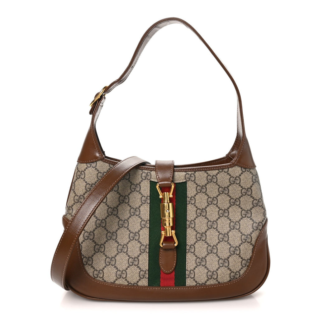 GG Supreme Monogram Azalea Calfskin Web Small Jackie 1961 Hobo Beige Ebony Brown Sugar £¨ Direct shipment via from wholesalehk.shop