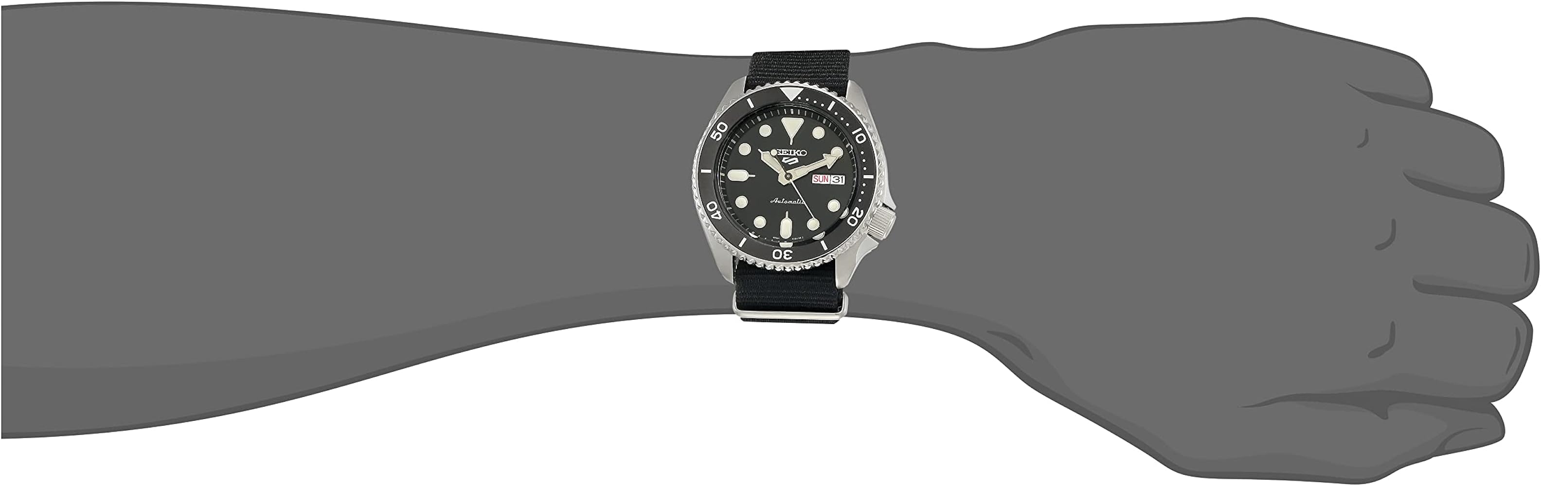 Seiko 5 Sports SKX Automatic Black Dial Black NATO Strap Watch For Men - SRPD55K3 wholesalehk.shop