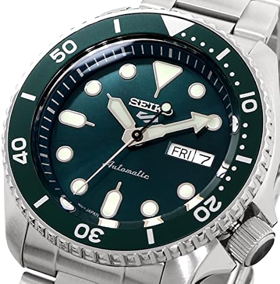 Seiko 5 Sports Automatic Green Dial Silver Steel Strap Watch For Men - SRPD61K1 wholesalehk.shop