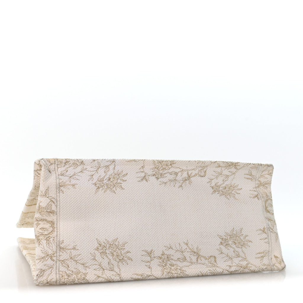Canvas Embroidered Medium Jardin D'Hiver Book Tote White Gold £¨ Direct shipment via from wholesalehk.shop