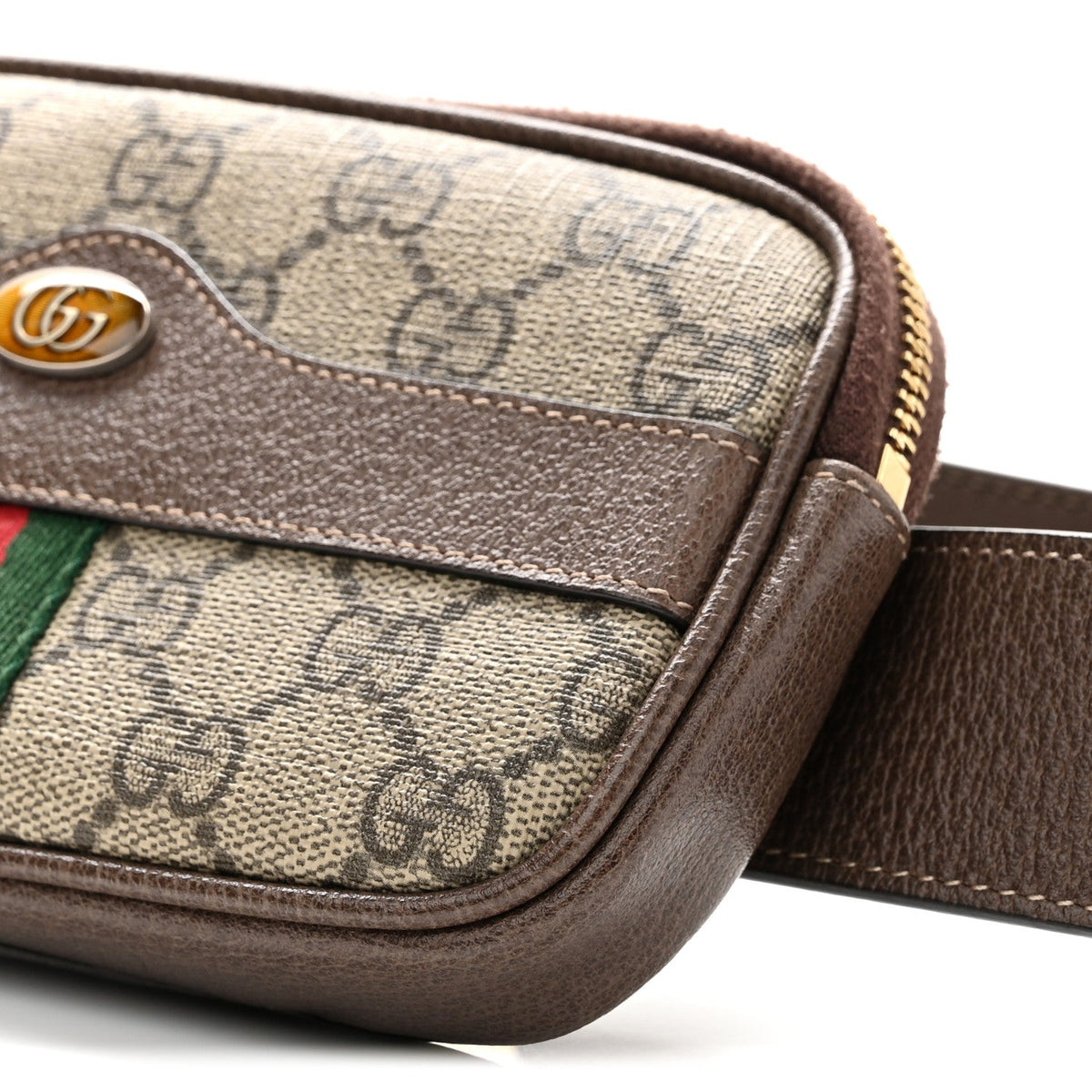 GG Supreme Monogram Ophidia Belted iPhone Case 85 34 Dark Brown wholesalehk.shop