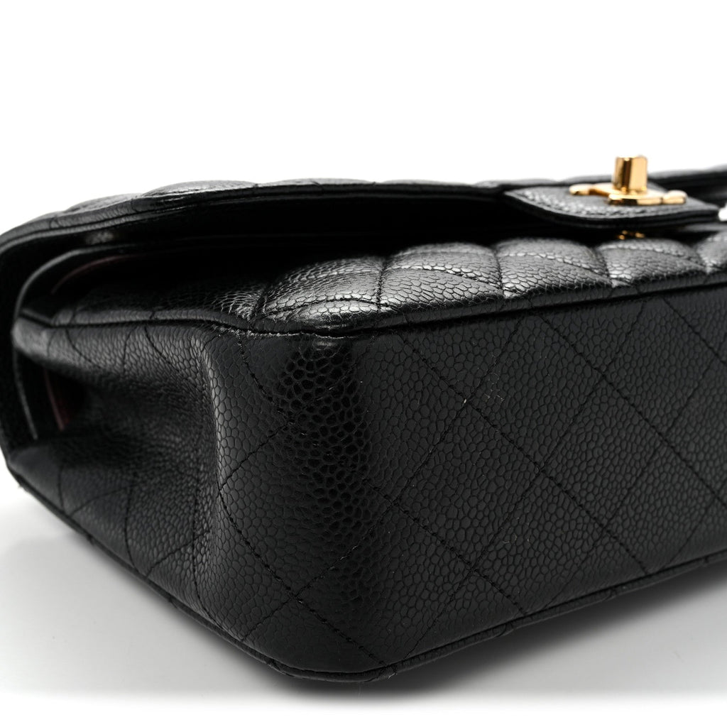 Caviar Quilted Medium Double Flap Black wholesalehk.shop