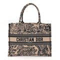 Canvas Embroidered Medium Dioriviera Toile De Jouy Book Tote Black £¨ Direct shipment via from wholesalehk.shop