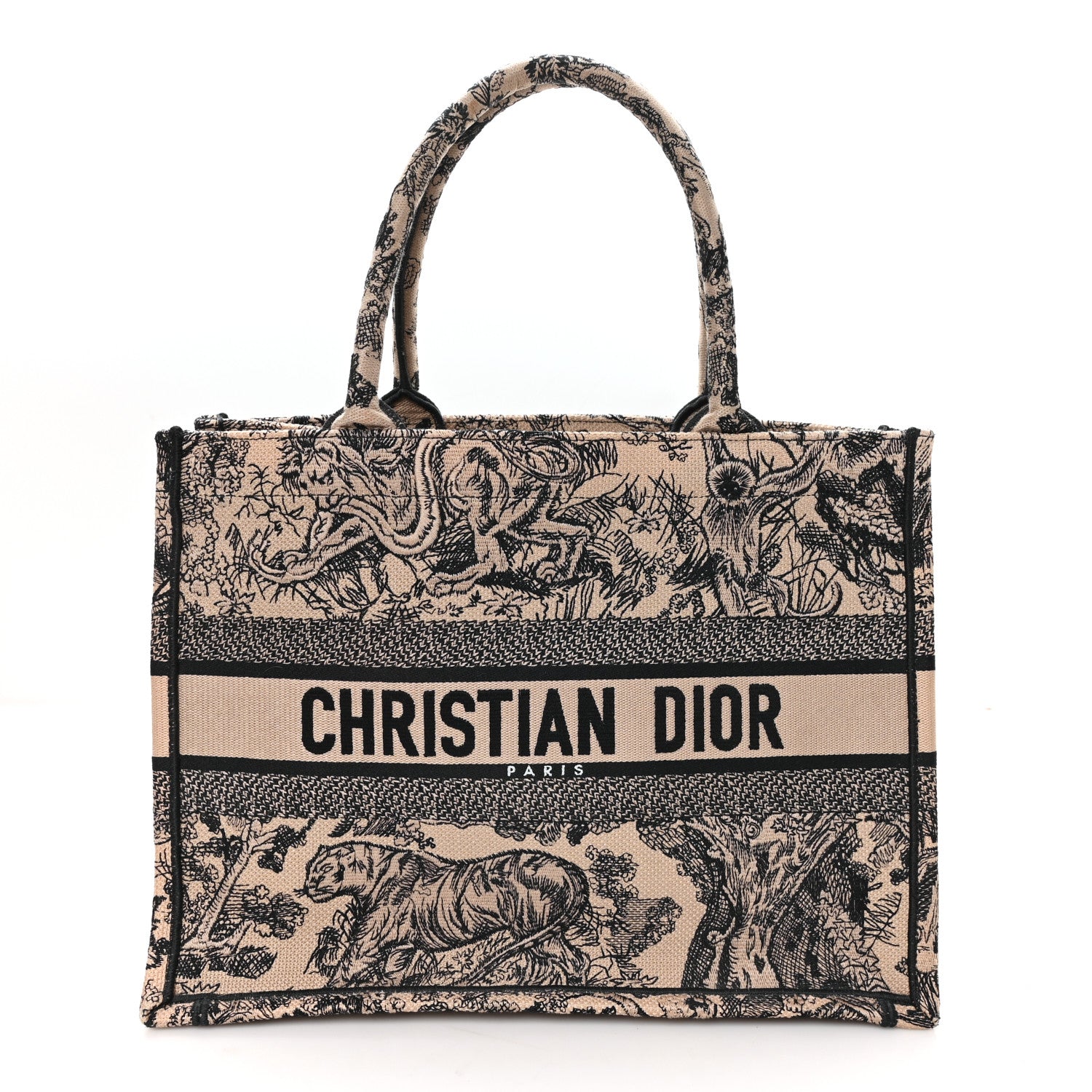 Canvas Embroidered Medium Dioriviera Toile De Jouy Book Tote Black £¨ Direct shipment via from wholesalehk.shop