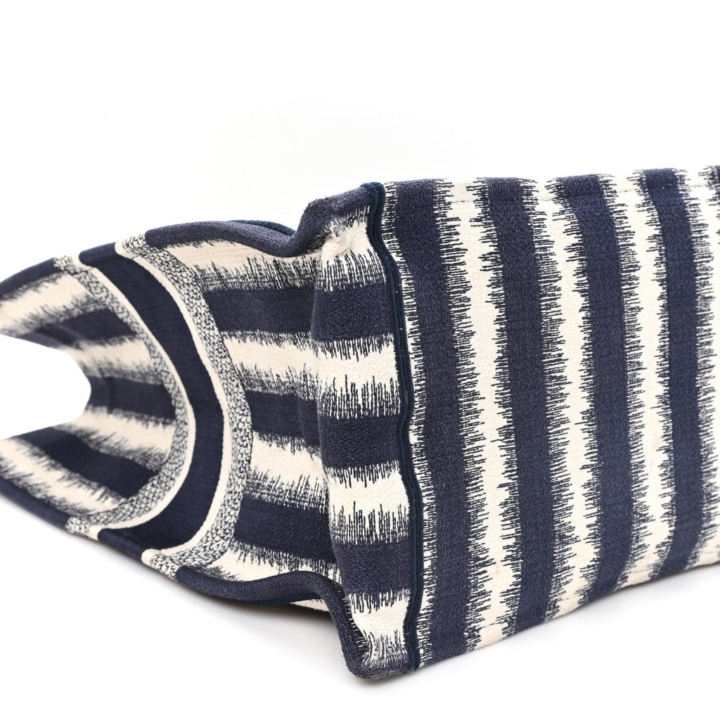 Canvas Embroidered Large Striped Book Tote Navy £¨ Direct shipment via from wholesalehk.shop