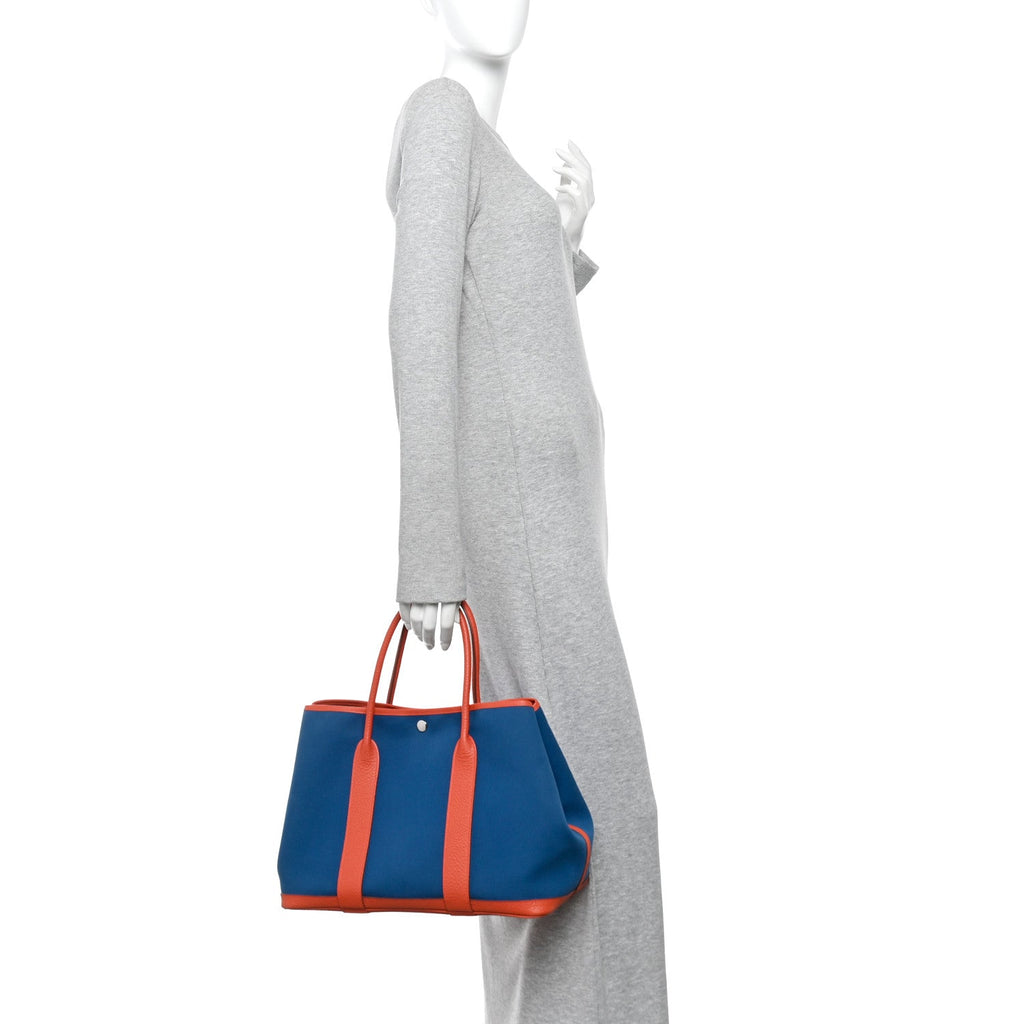 Toile Negonda Garden Party Tote 36 MM  Bleu Zanzibar Capucine £¨ Direct shipment via from wholesalehk.shop