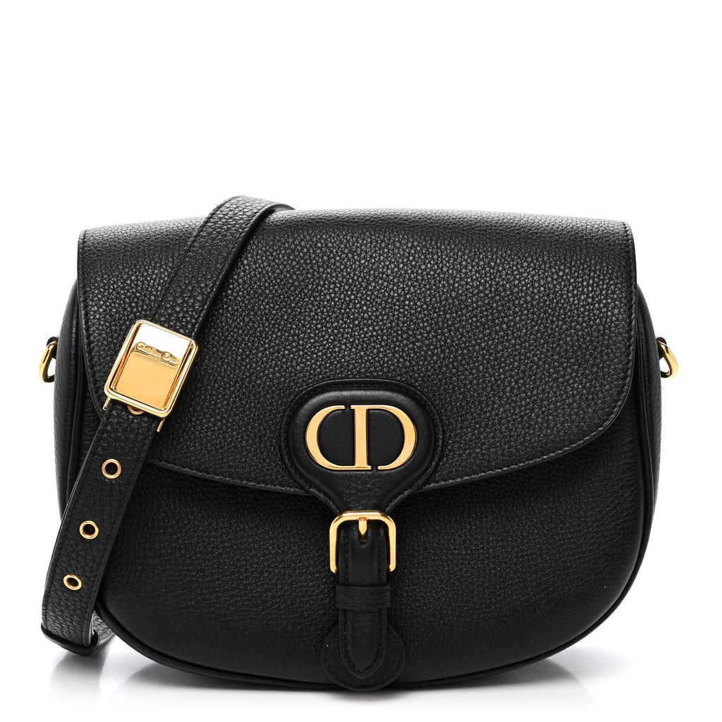Grained Calfskin Medium Bobby Flap Black wholesalehk.shop