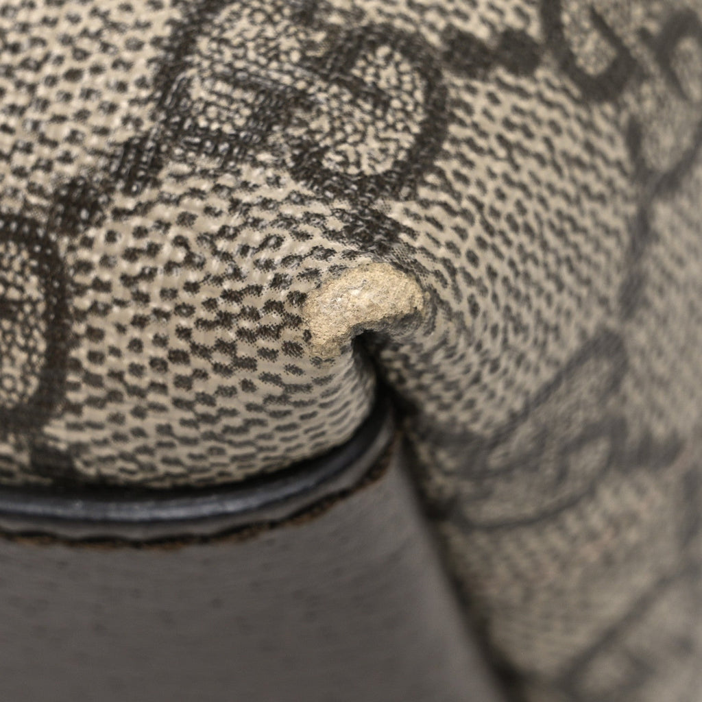 GG Supreme Monogram Textured Dollar Calfskin Web Small Ophidia Dome Shoulder Bag Beige Ebony New Acero wholesalehk.shop