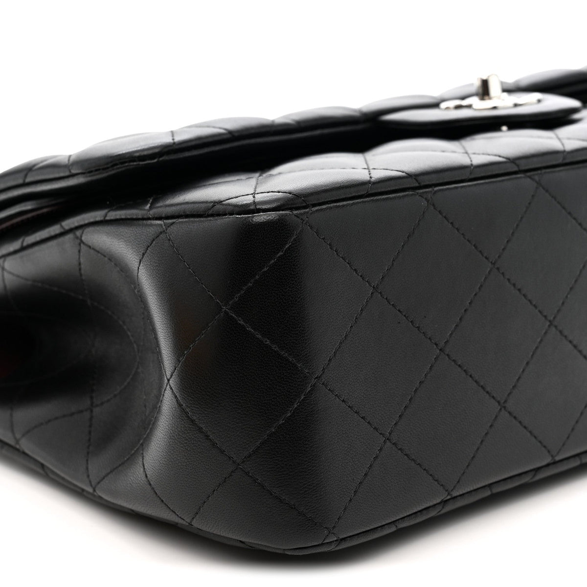 Lambskin Quilted Jumbo Double Flap Black wholesalehk.shop