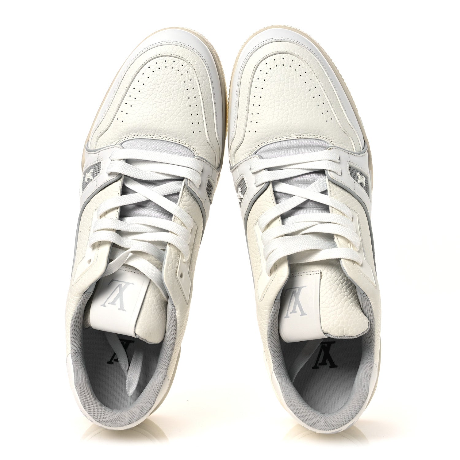 Calfskin Mens LV Trainer Sneakers 10 White £¨ Direct shipment via from wholesalehk.shop